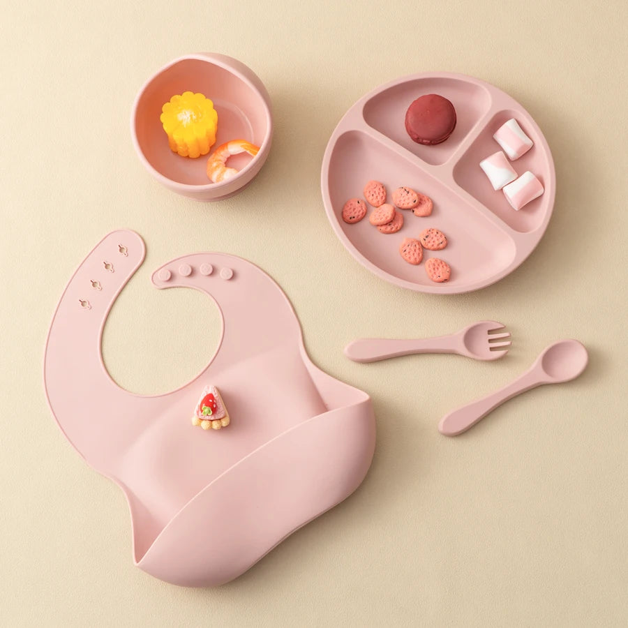 5 Piece Baby Silicone Feeding Set