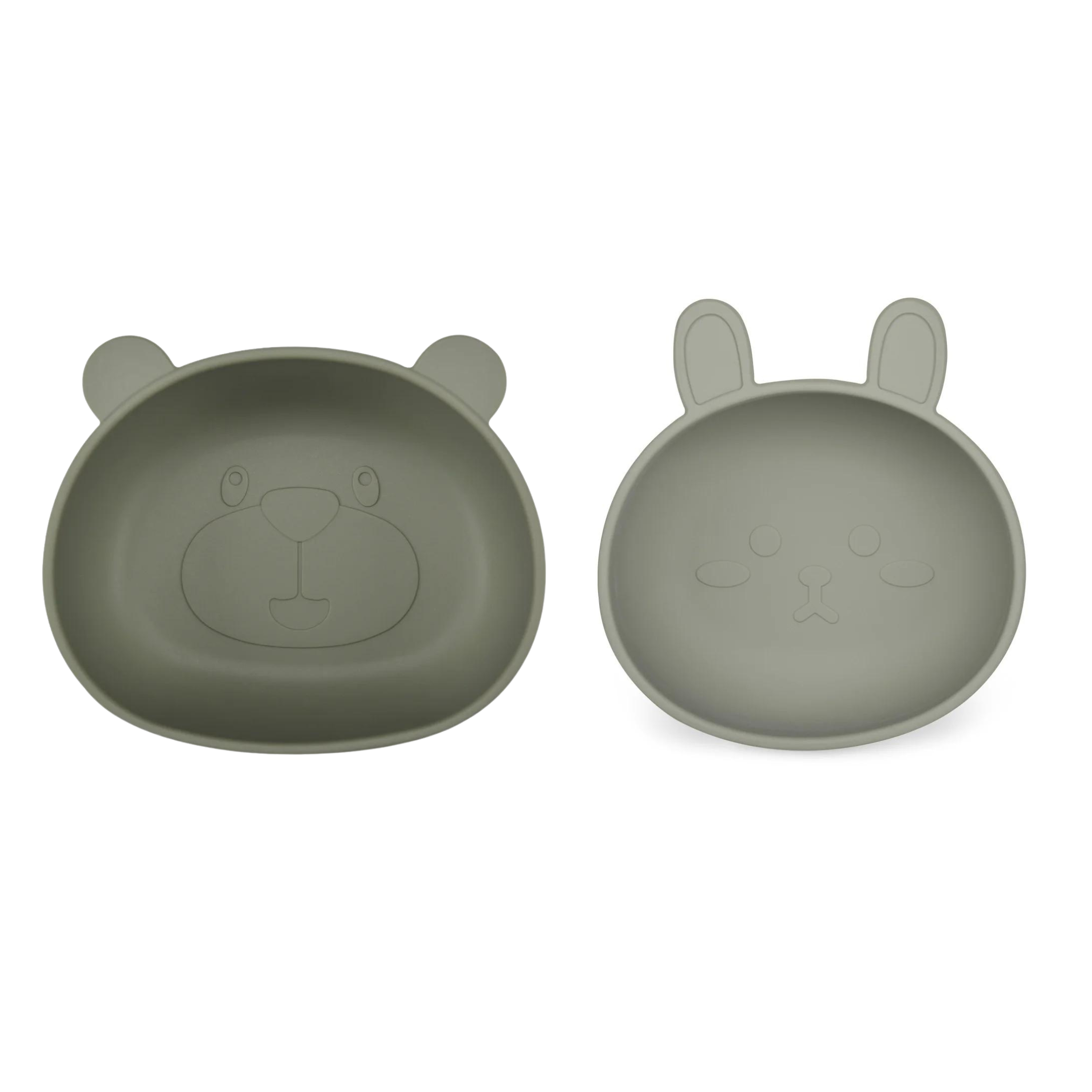 Silicone Bear and Bunny Face Bowls