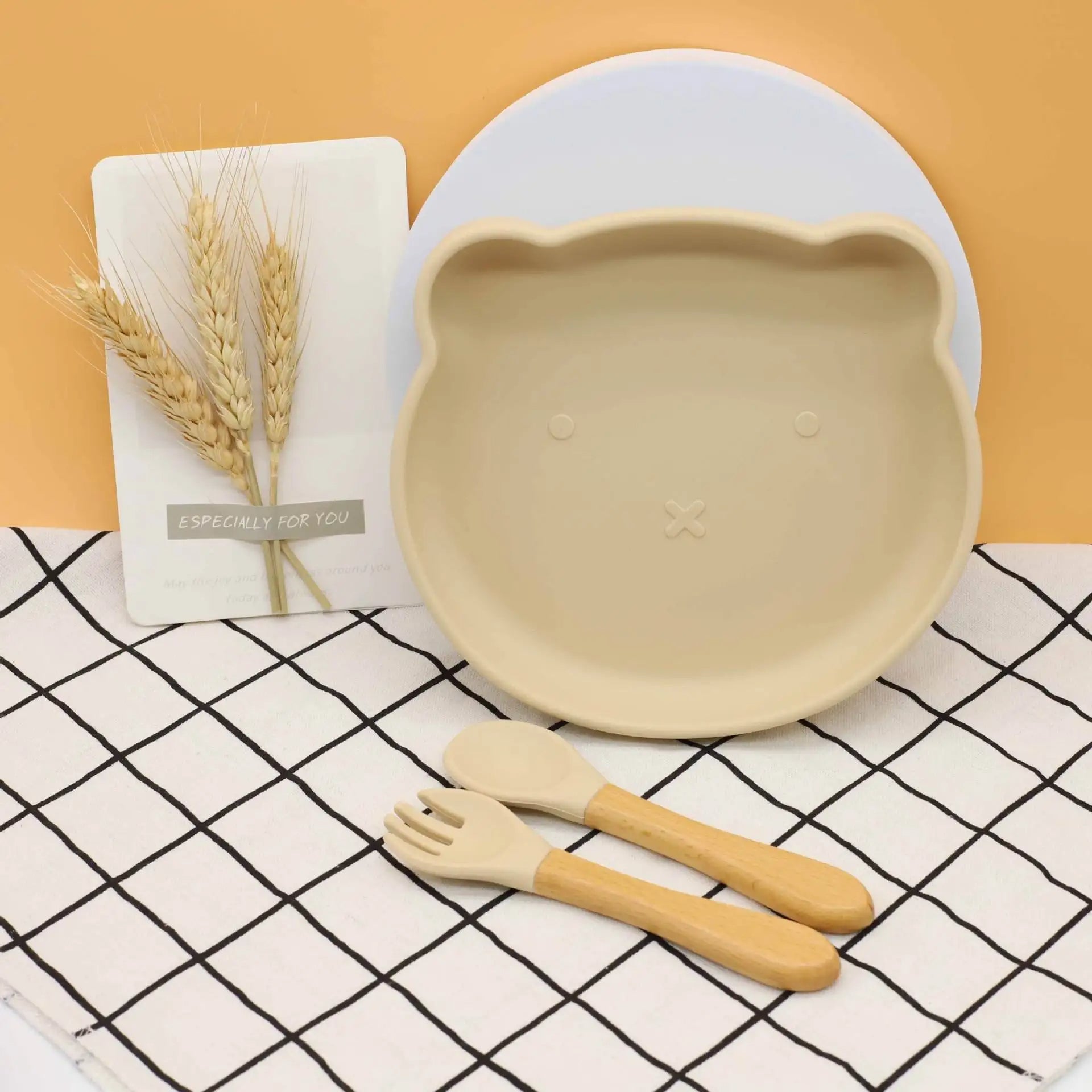 Silicone Bear Face Dining Plate